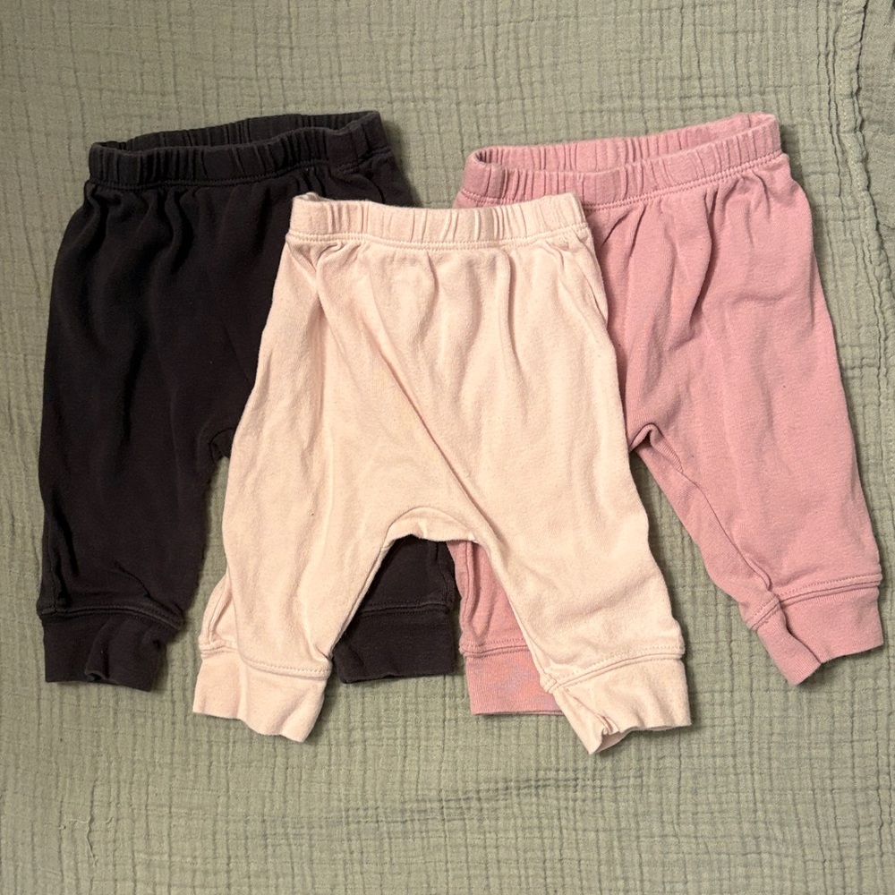 Cloud Island Kids Joggers - Black, Cream, and Pink